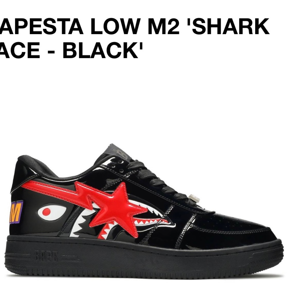 Brand new bapesta low m2 shark face